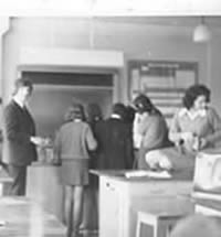 A-level chemistry at Imberhorne School circa 1975